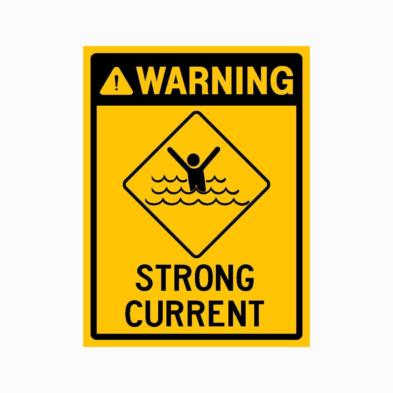 WARNING STRONG CURRRENT SIGN - GET SIGNS