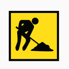 WORKERS AHEAD SIGN