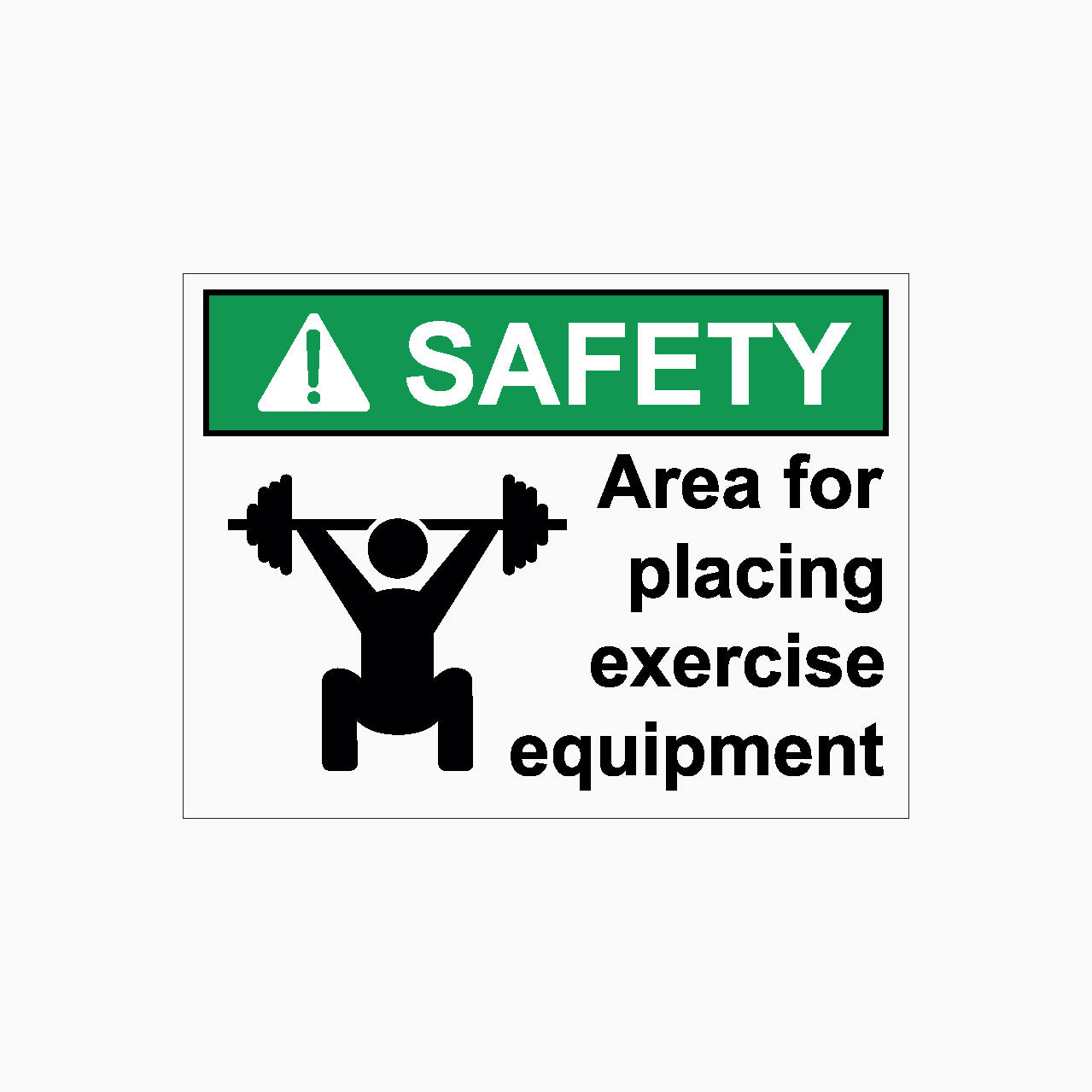 AREA FOR PLACING EXERCISE EQUIPMENT SIGN