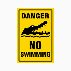 CROCODILES NO SWIMMING SIGN