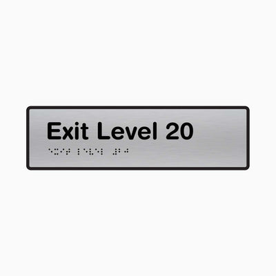 Exit Level 20 - Braille Sign