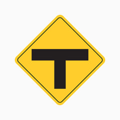 WARNING T-JUNCTION SIGN