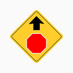 WARNING STOP SAHEAD SIGN