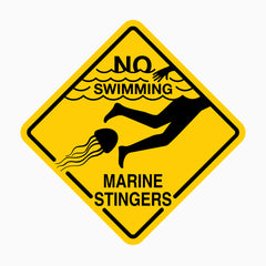 NO SWIMMING - MARINE STINGERS SIGN