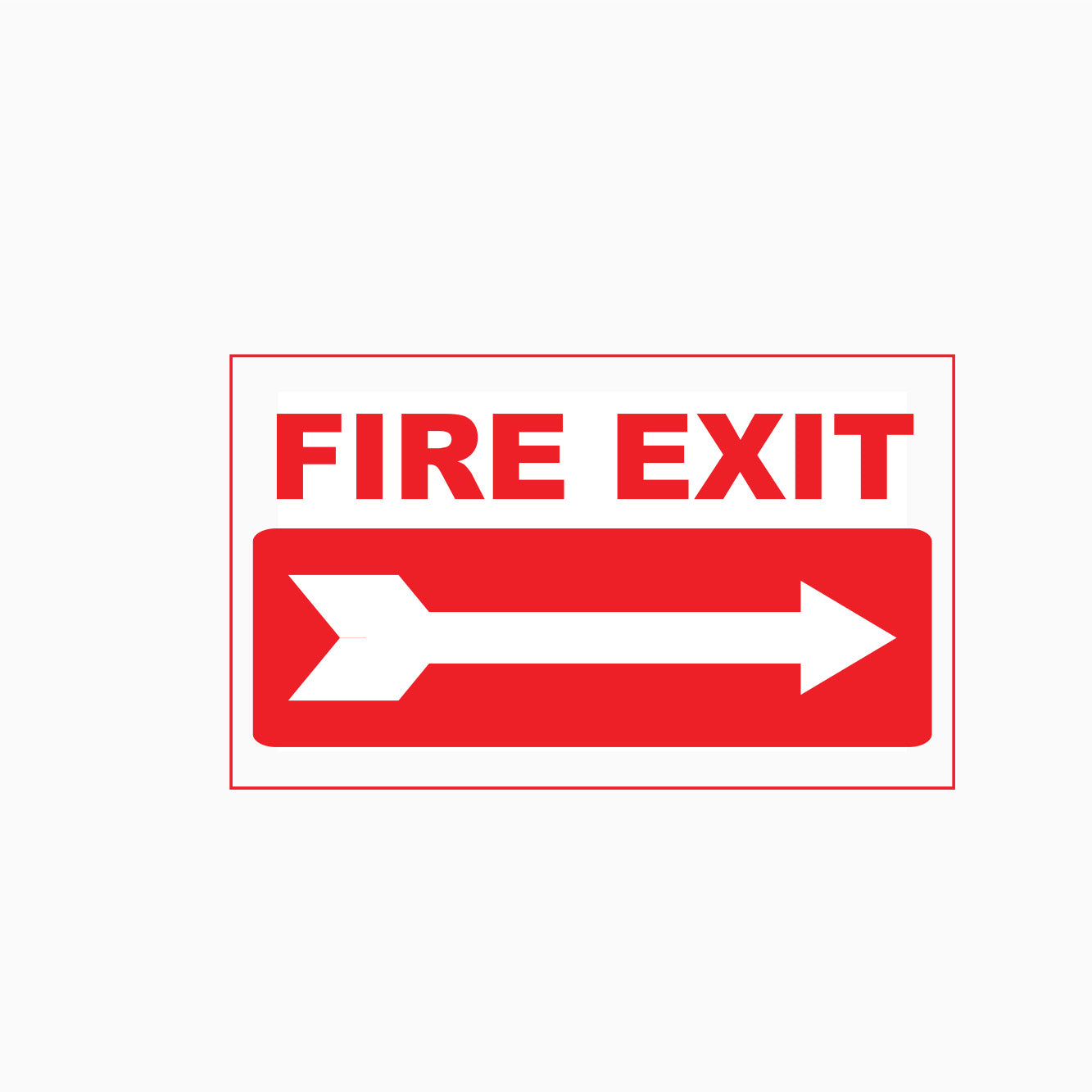 FIRE EXIT RIGHT POINT SIGN