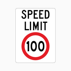 SPEED LIMIT 100km SIGN
