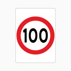 100km Speed Limit SIGN