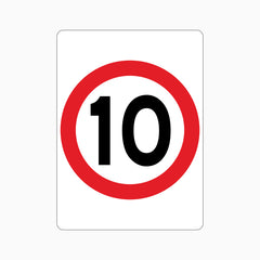 10km Speed Limit SIGN