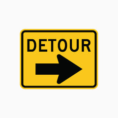 DETOUR - Right arrow sign