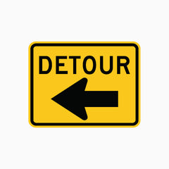 DETOUR - left arrow sign