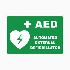 AED - AUTOMATED EXTERNAL DEFIBRILLATOR SIGN