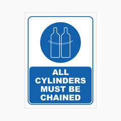 ALL CYLINDERS MUST BE CHAINED SIGN