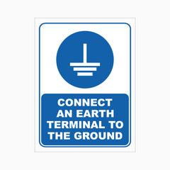 CONNECT AN EARTH TERMINAL TO THE GROUND SIGN