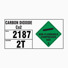 CARBON DIOXIDE CO2  Hazchem UN2187 SIGN