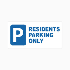 RESIDENTS PARKING ONLY SIGN