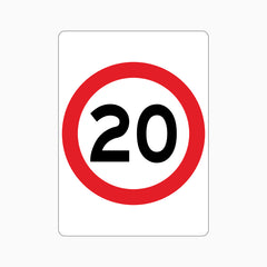 20km Speed Limit SIGN