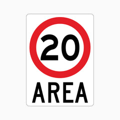 20km AREA SIGN
