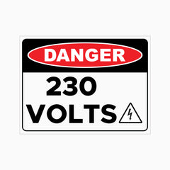 DANGER 230 VOLTS SIGN
