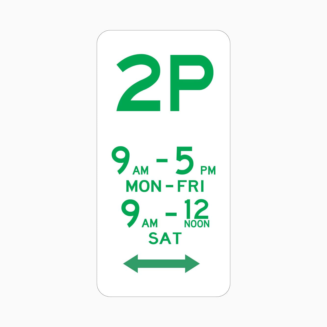 2P PARKING SIGN LEFT AND RIGHT