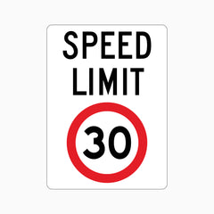 SPEED LIMIT 30km SIGN