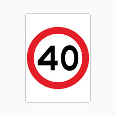 40km Speed Limit SIGN