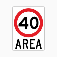 40km AREA SIGN