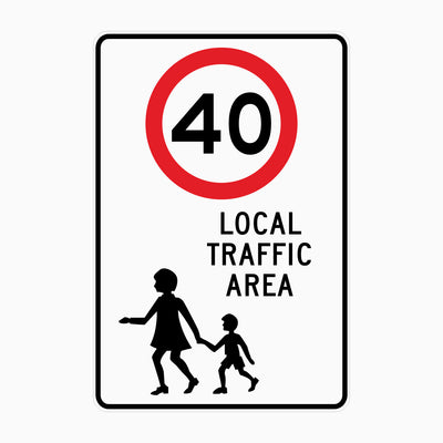 40km LOCAL TRAFFIC AREA SIGN