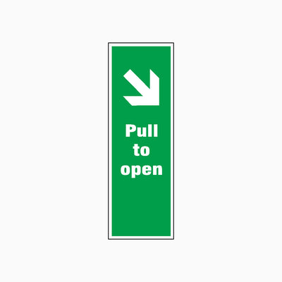 PULL TO OPEN SIGN