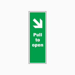 PULL TO OPEN SIGN