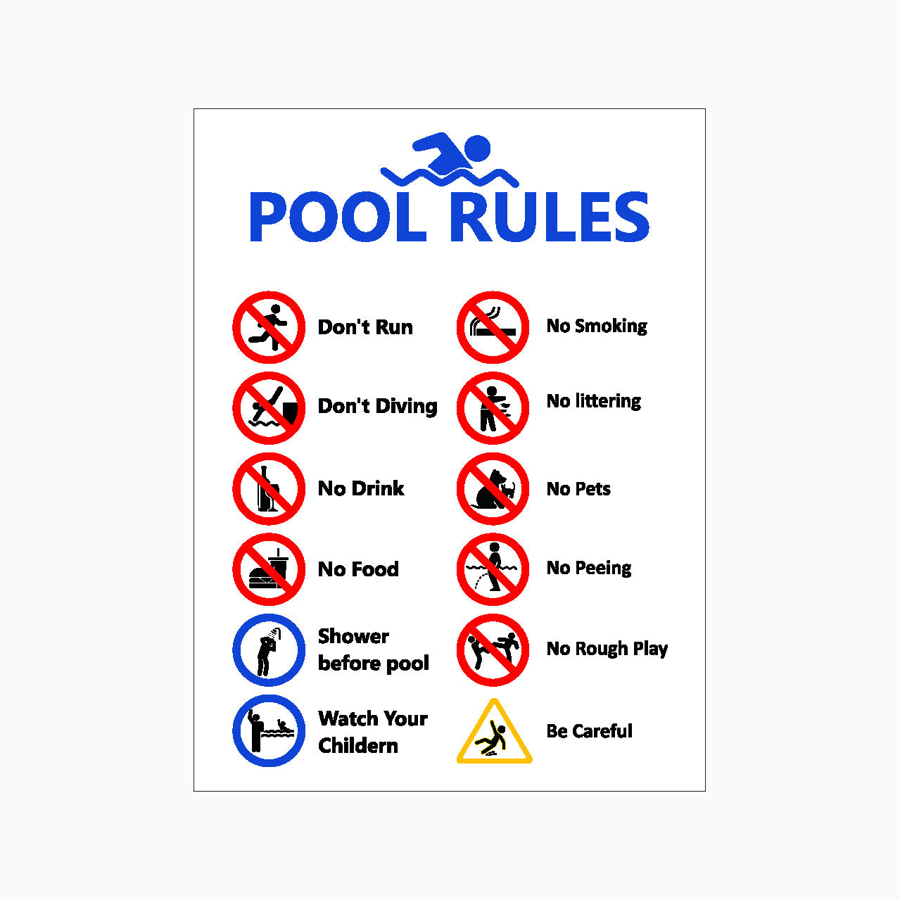 Buy Pool Rules Sign - Safety Signs for Swimming Pools - GET SIGNS – Get ...