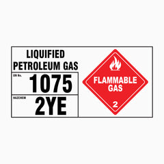 Liquefied Petroleum Gas 1075 2YE Sign