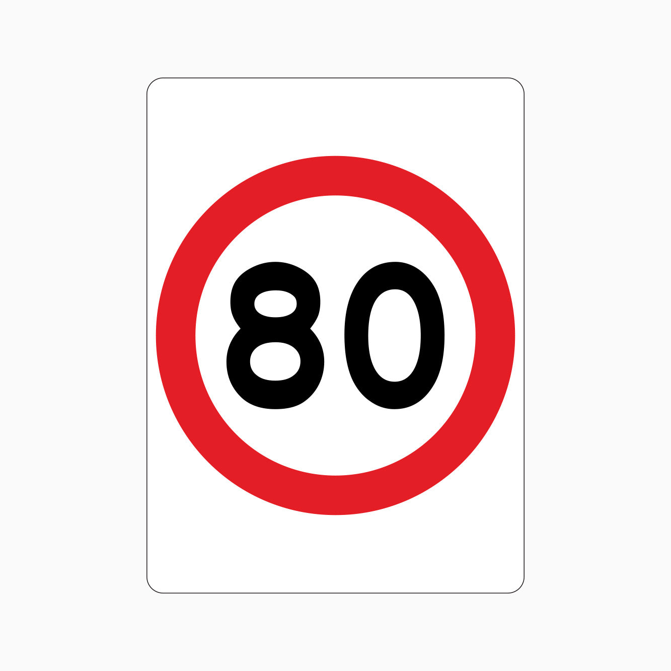 80km Speed Limit SIGN