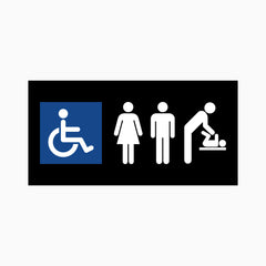 ACCESSIBLE UNISEX TOILET and BABY CHANGE SIGN