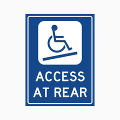 DISABLED ACCESS AT REAR SIGN