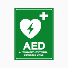 AED - AUTOMATED EXTERNAL DEFIBRILLATOR SIGN