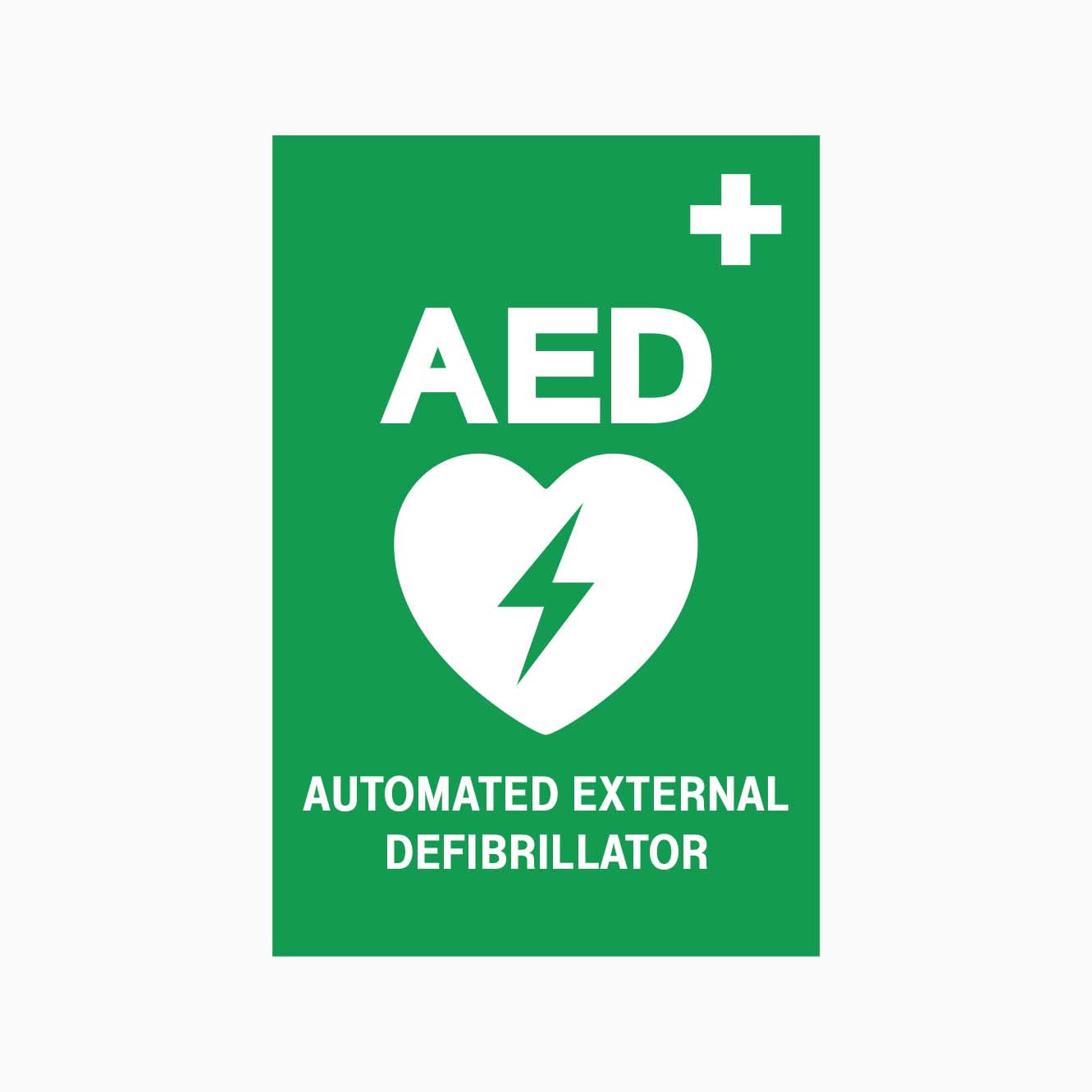 AED AUTOMATED EXTERNAL DEFIBRILLATOR SIGN DOUBLE SIDE LSHAPE