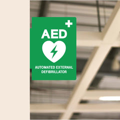 AED AUTOMATED EXTERNAL DEFIBRILLATOR SIGN - L Shape (Double-Sided)