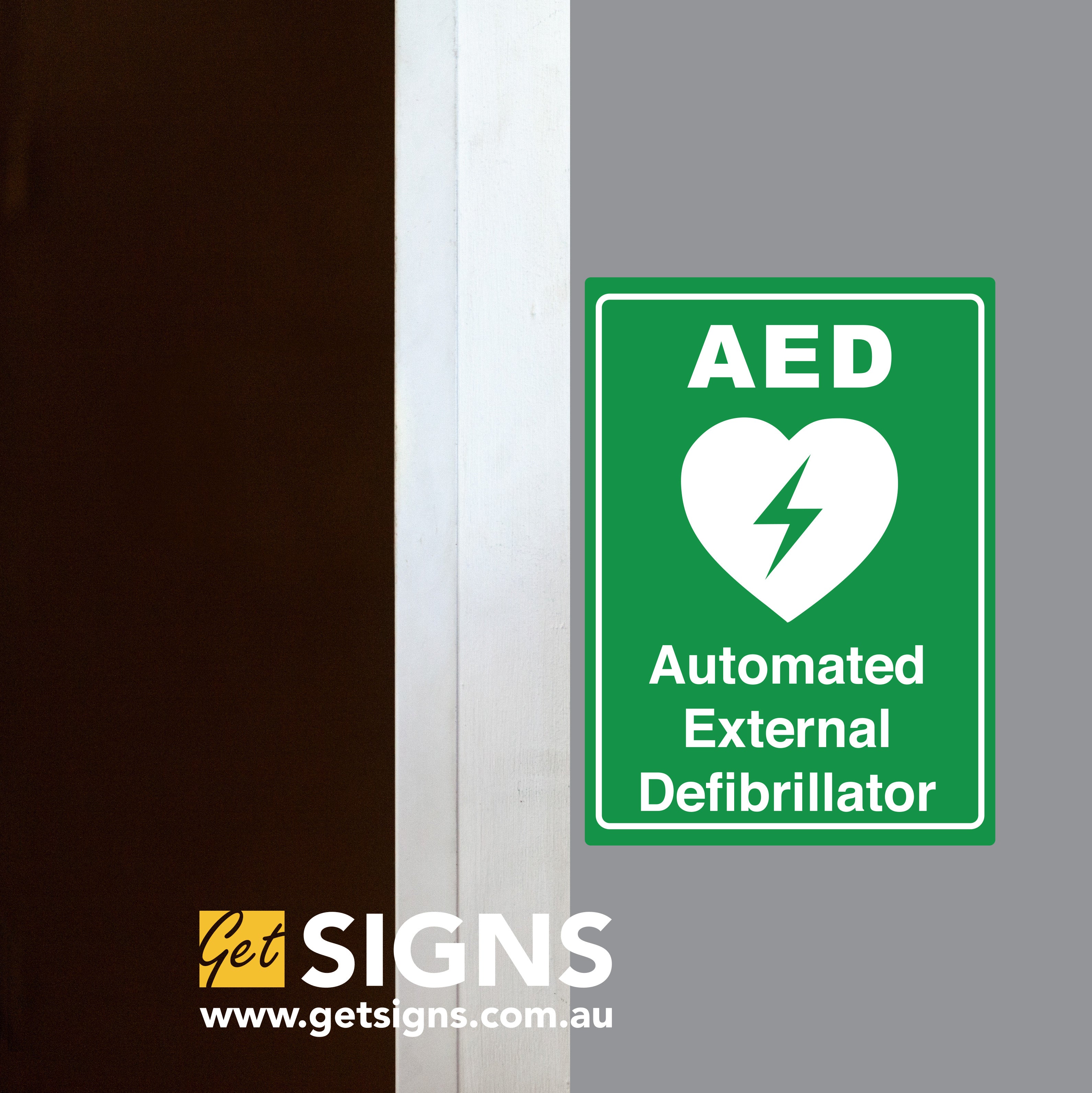 AED - AUTOMATED EXTERNAL DEFIBRILLATOR SIGN in Australia – Get signs