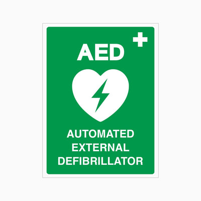 AED AUTOMATED EXTERNAL DEFIBRILLATOR SIGN