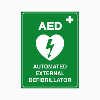 AED AUTOMATED EXTERNAL DEFIBRILLATOR SIGN