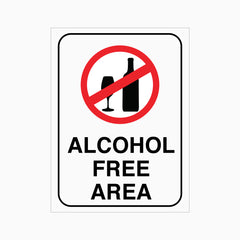 ALCOHOL FREE AREA SIGN