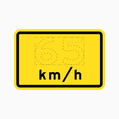Advisory Speed XX KM/HR SIGN