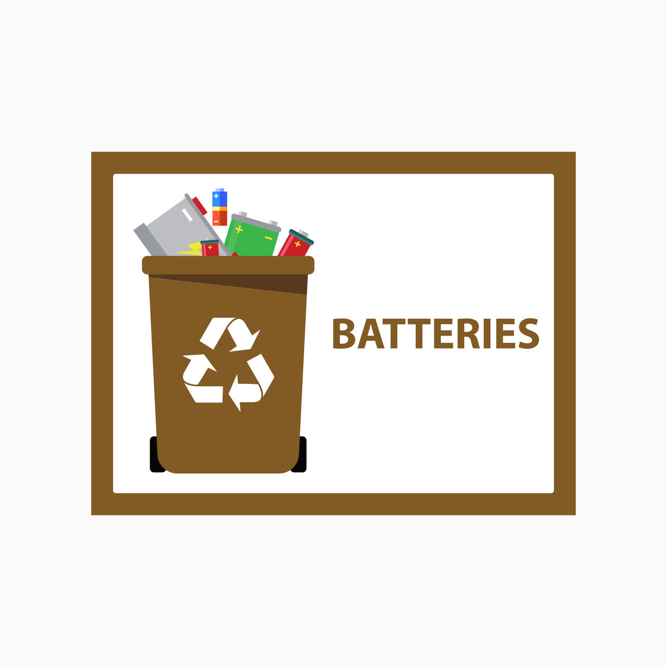 BATTERIES RECYCLE BIN SIGN