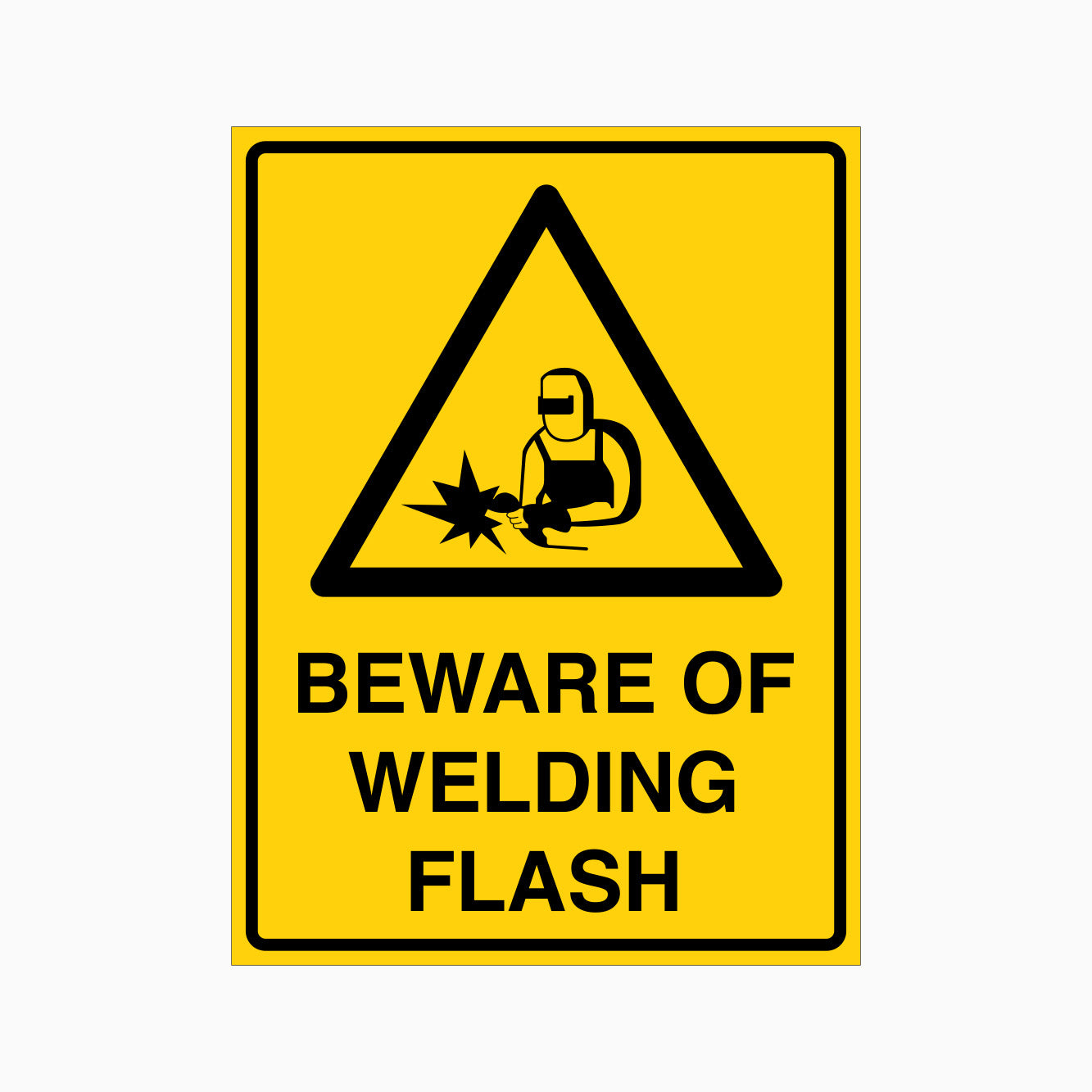 BEWARE OF WELDING FLASH SIGN