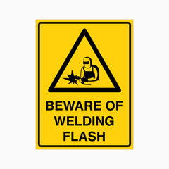 BEWARE OF WELDING FLASH SIGN
