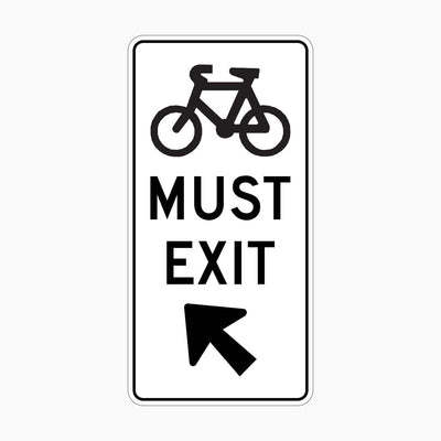 BICYCLES MUST EXIT SIGN