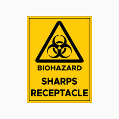 BIOHAZARD - SHARPS RECEPTACLE SIGN