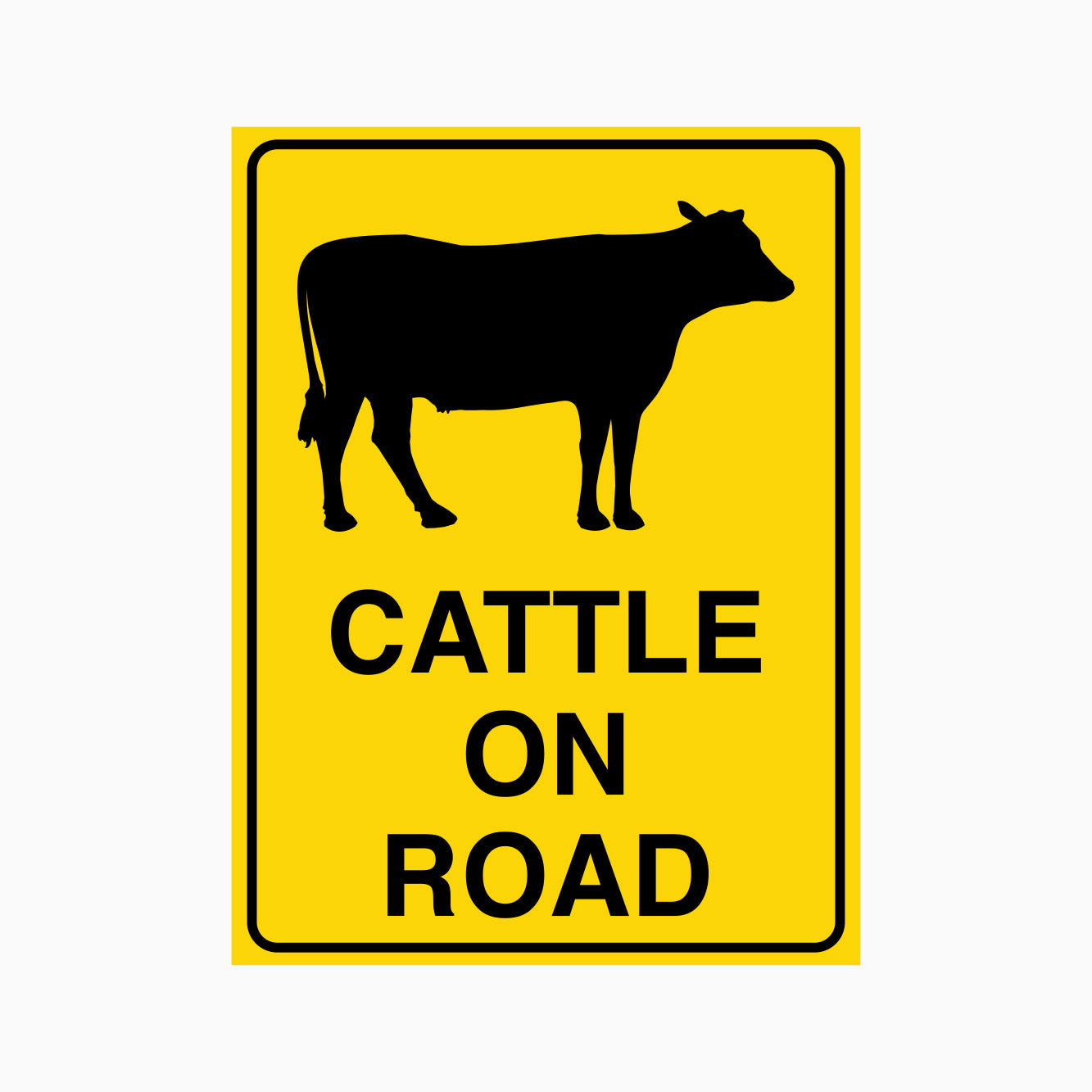 CATTLE ON ROAD SIGN