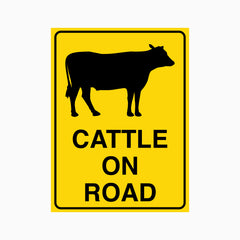 CATTLE ON ROAD SIGN