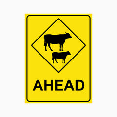 CATTLE AHEAD SIGN